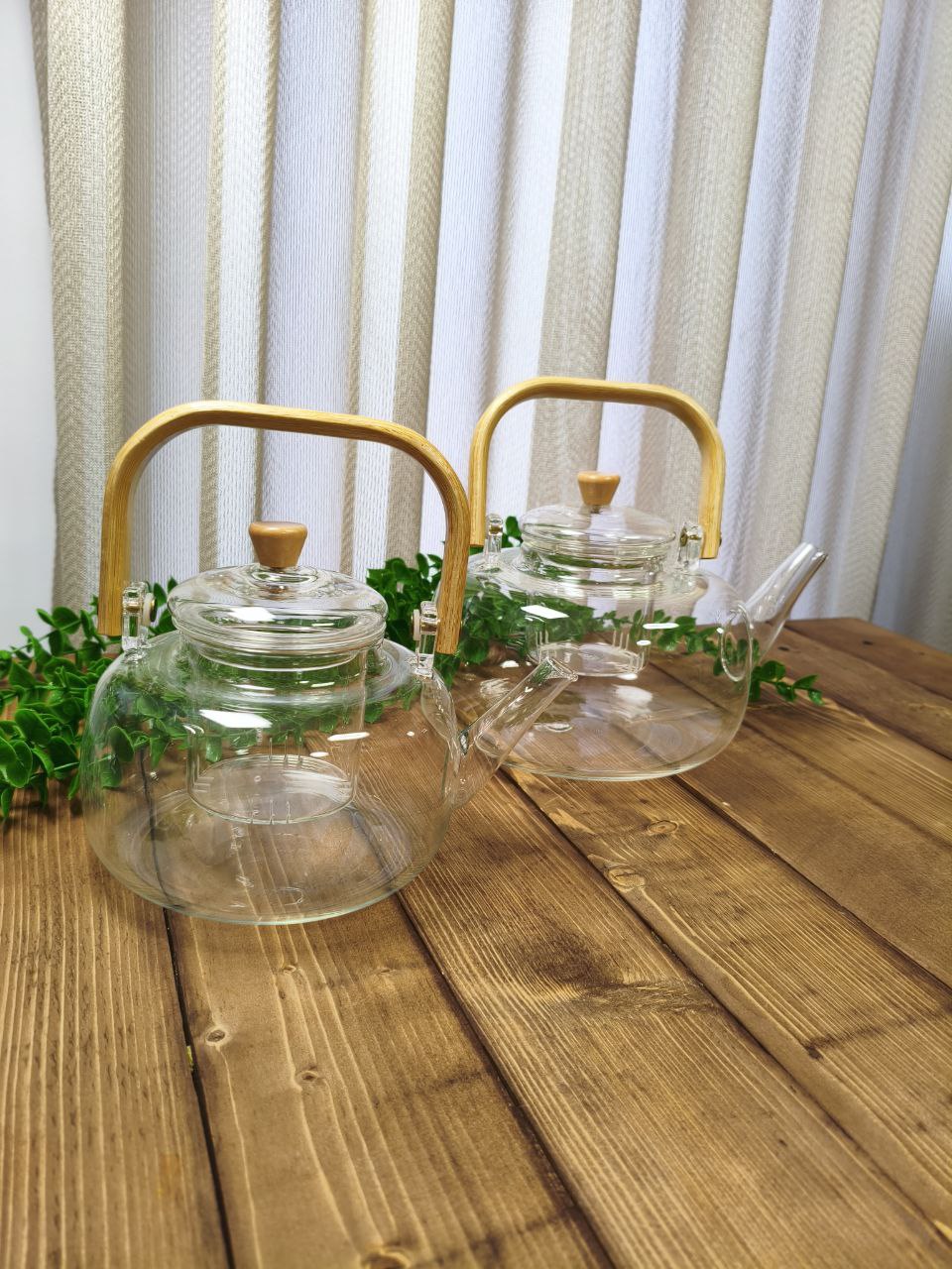 قوری پیرکس دسته بامبو