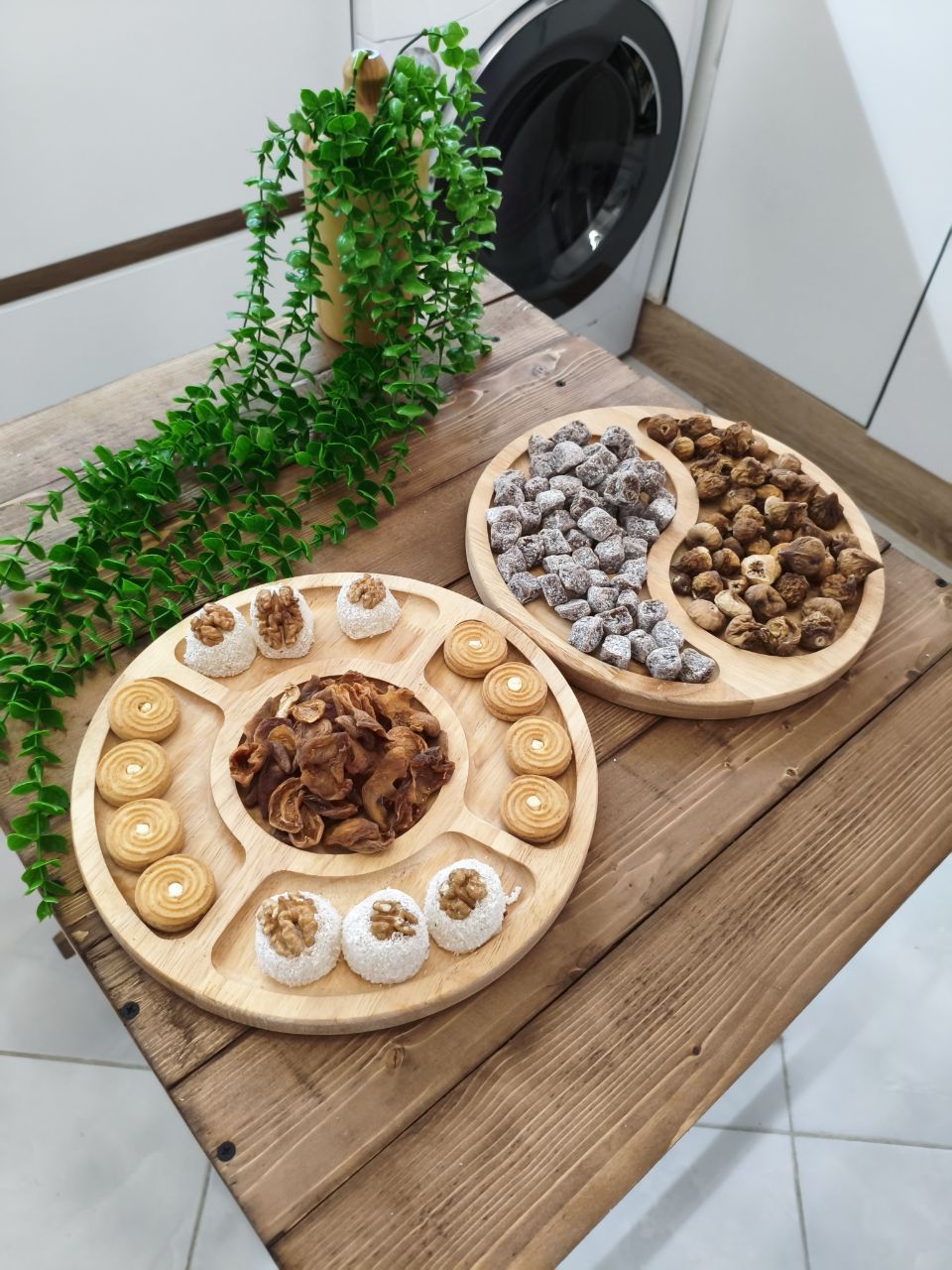 سینی و تخته سرو بامبو گرد ۲۵*۲۵