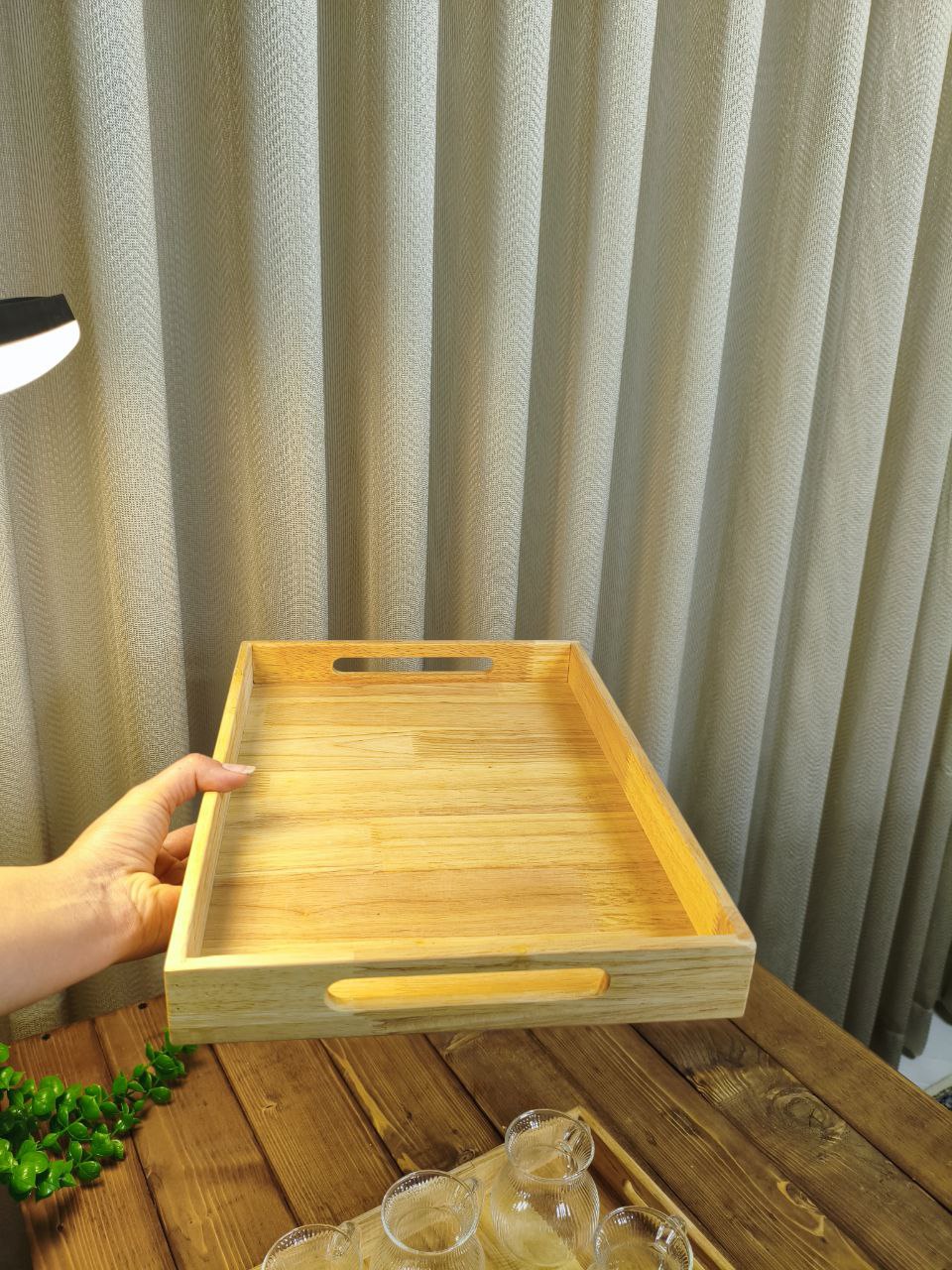 سینی بامبو دسته دار