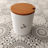 بانکه سرامیکی تکست متن فارسی درب چوبی
