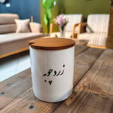 بانکه سرامیکی تکست متن فارسی درب چوبی