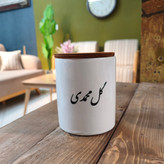 بانکه سرامیکی تکست متن فارسی درب چوبی
