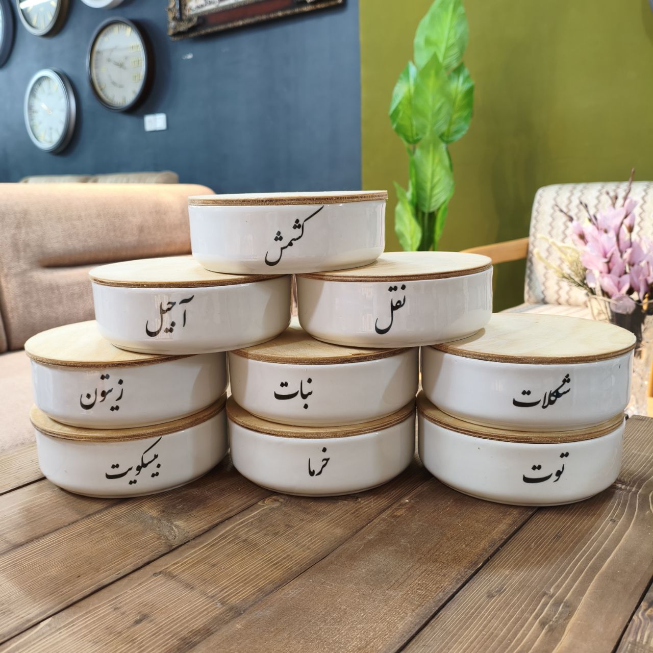 بانکه سرامیکی مدل متن فارسی مجموعه 9 عددی