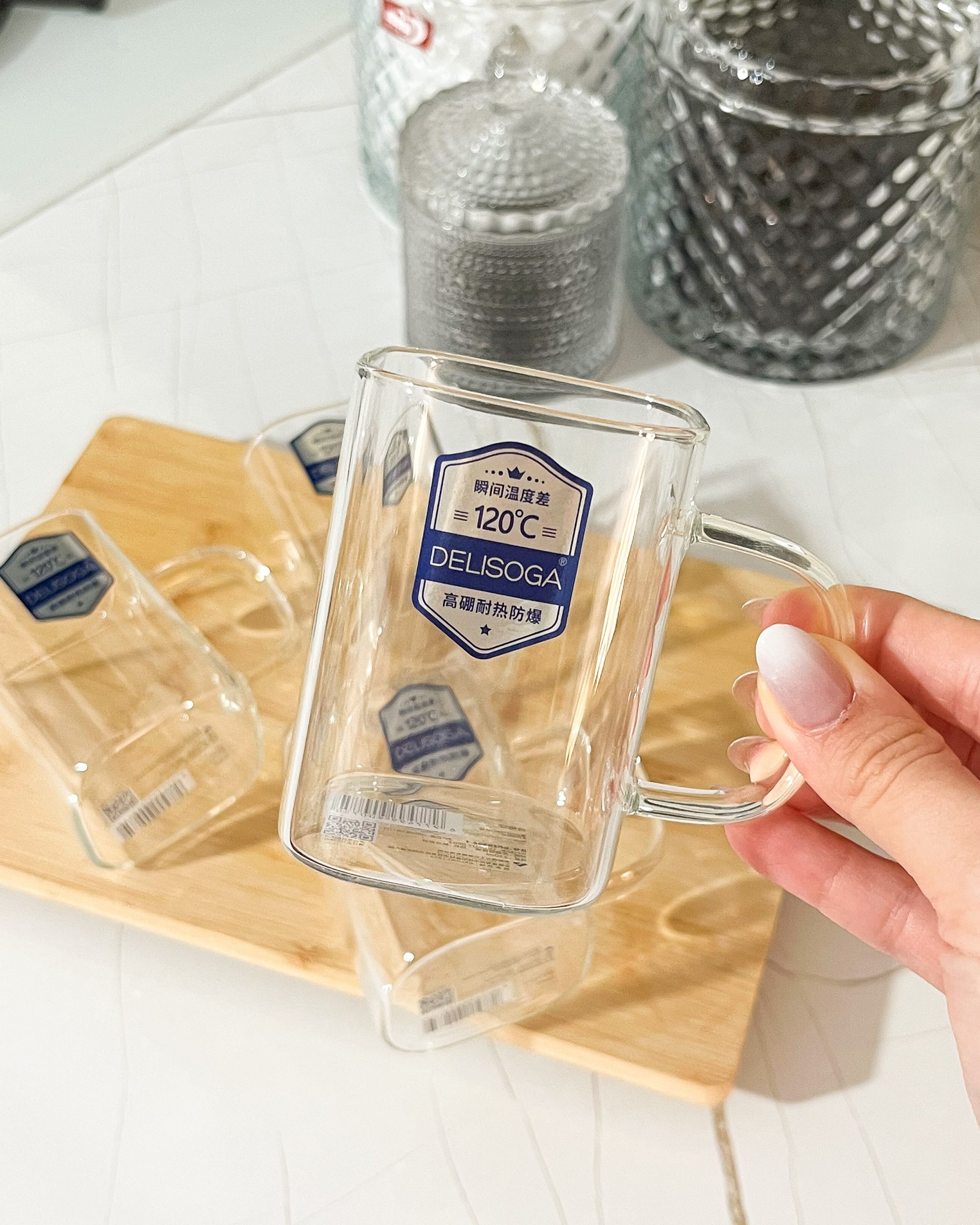 استکان پیرکس مربع برند دلی