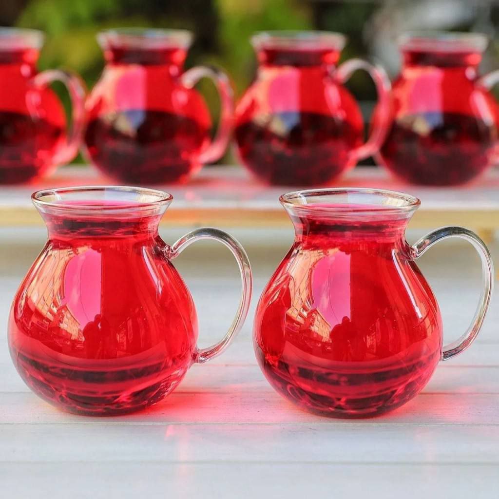 استکان کمر باریک ساده خمره ای 6 عددی