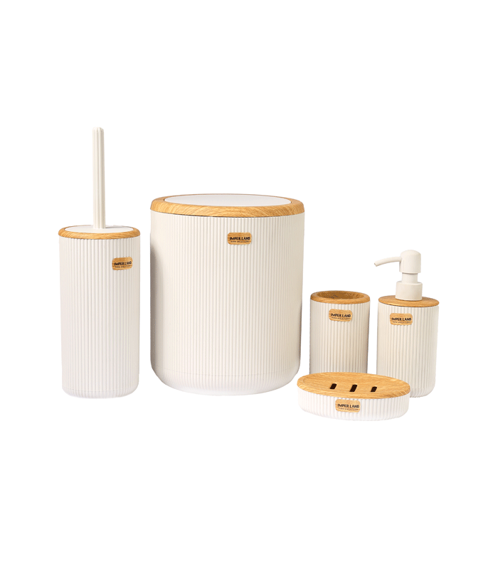 نمای نزدیک ست بهداشتی طرح چوب مدل کاریزما سفید