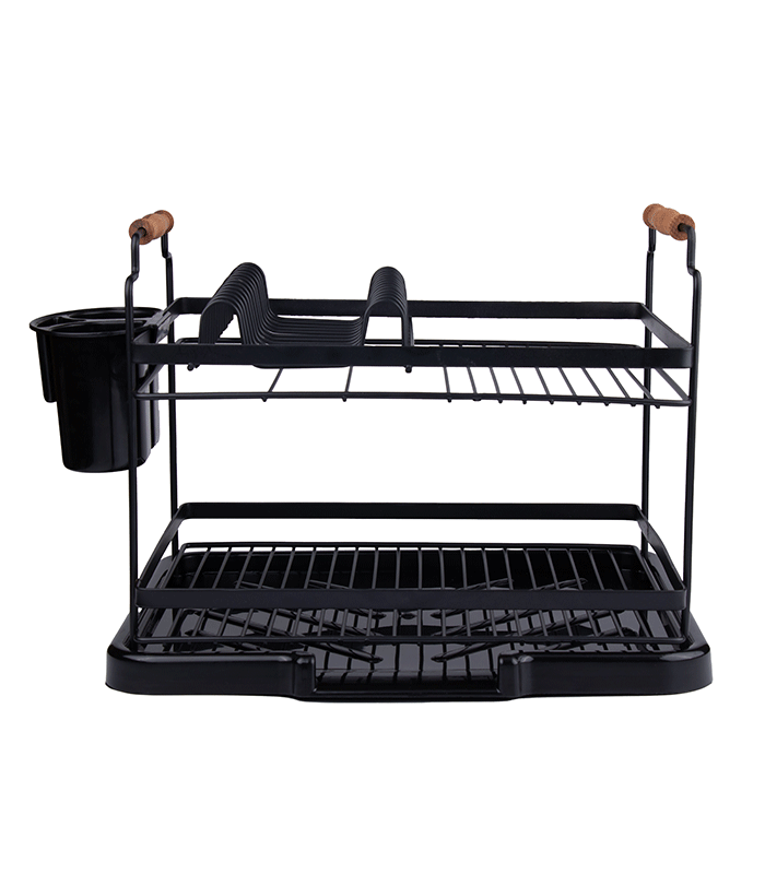 آبچکان ظرف آشپزخانه دو طبقه با دسته چوبی