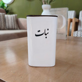 بانکه سرامیکی مربع تکست فارس درب چوبی