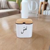 بانکه سرامیکی مربع تکست فارس درب چوبی