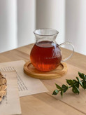 استکان پیرکس 6 عددی مدل کمر باریک شیاردار