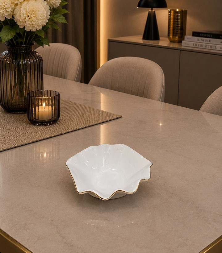 سالاد خوری سرامیکی لب طلا