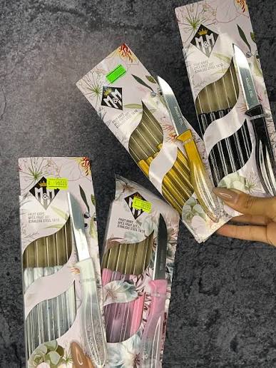 چاقو میوه خوری 6 نفره دسته شاین برند M&M